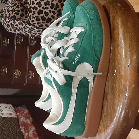 Duffs Shoes Vintage Kelly Green Duff Gambler Suede Skate Shoes
